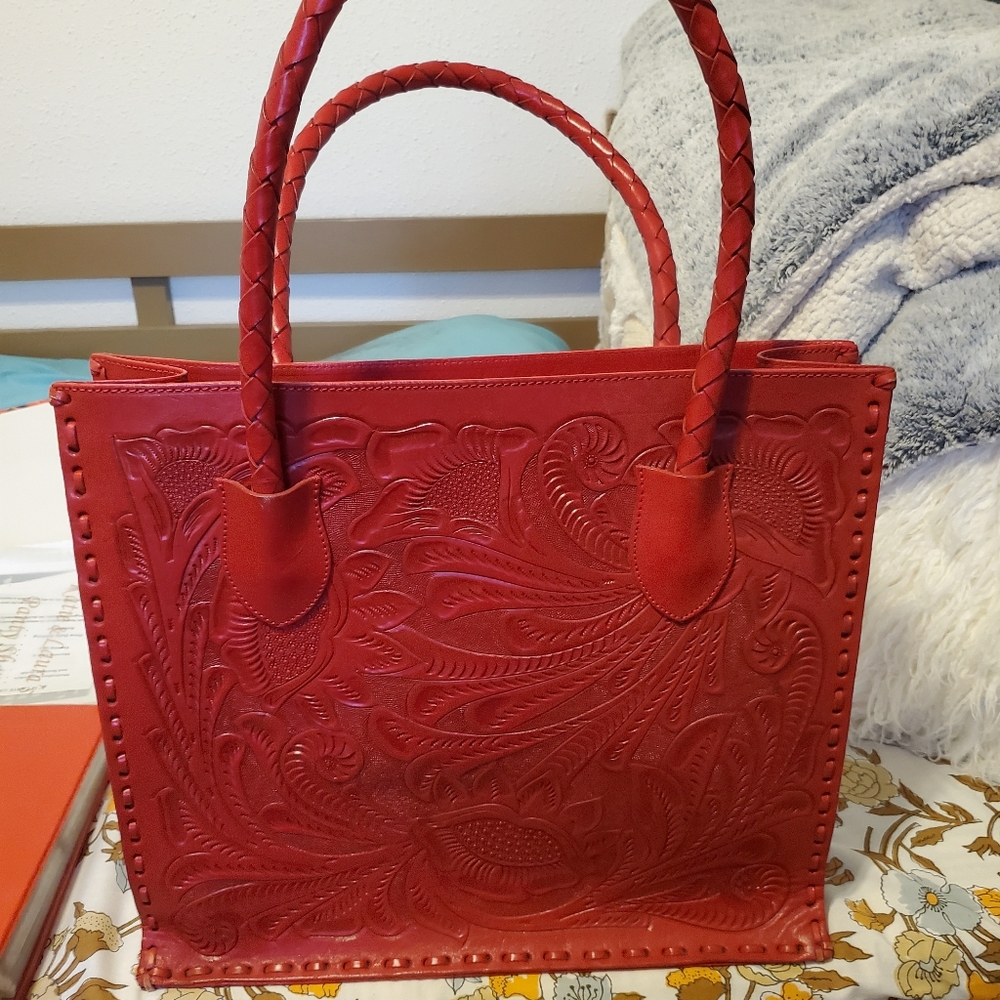 LEATHER mexican tote LARGE - Picture 3 of 6
